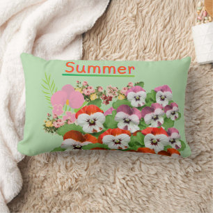 Summer flowers lumbar cushion