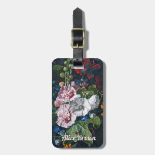 Summer Flowers Monogram Name Luggage Tag
