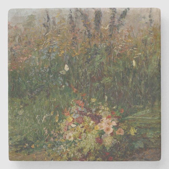Summer Flowers of the Field Stone Coaster (Front)