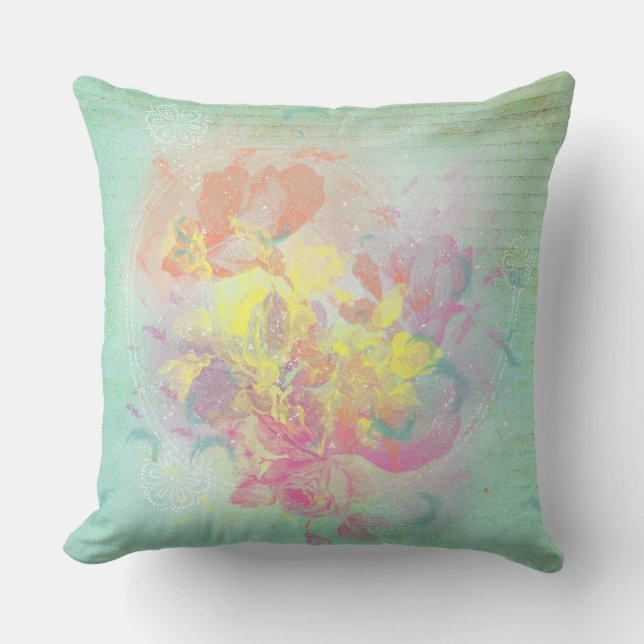 Summer Flowers Outdoor Cushion (Front)