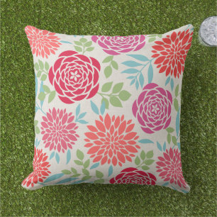Summer Flowers Pattern Outdoor Cushion