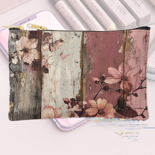 Summer Flowers & Wood Accessory Pouch