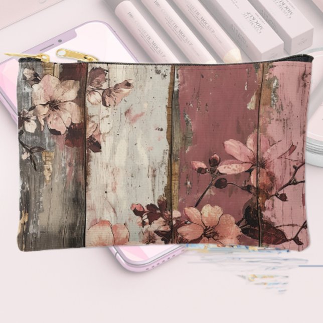 Summer Flowers & Wood Accessory Pouch (Creator Uploaded)
