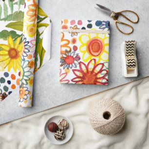 Summer flowers  wrapping paper