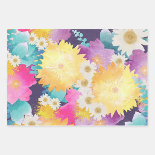 Summer Flowers Wrapping Paper Sheet