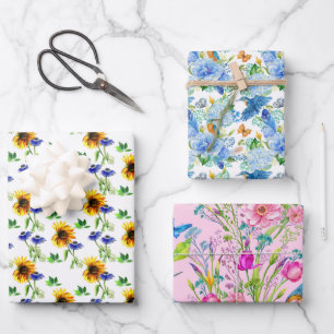 Summer Flowers Wrapping Paper Sheets
