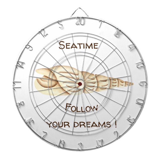 Summer Follow your dreams Shell Romantic Cute  Dartboard (Front)