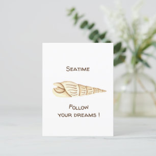 Summer Follow your dreams Shell Romantic Cute Postcard