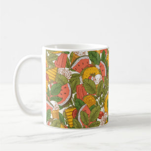 Summer food seamless pattern. Sanwiches,ice cream Coffee Mug
