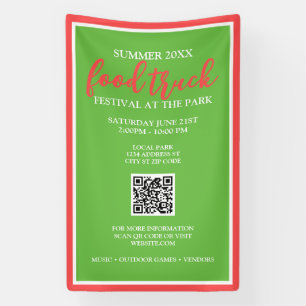 Summer Food Truck Festival Event Vertical Banner