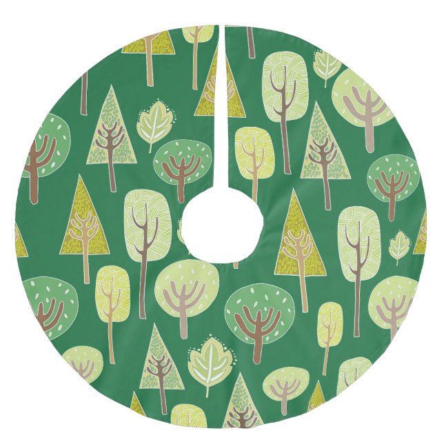 Summer Forest: Nature Inspired Design Brushed Polyester Tree Skirt (Front)