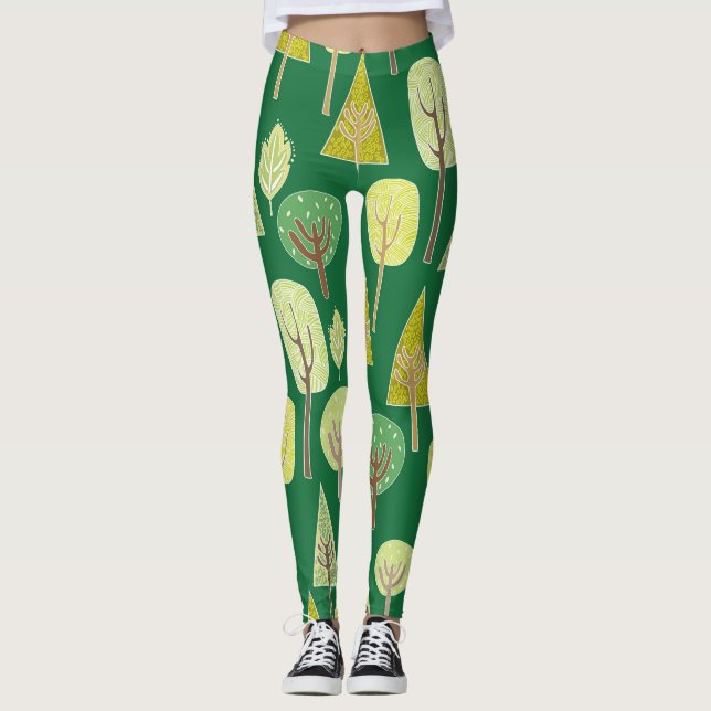 Summer Forest: Nature Inspired Design Leggings (Front)