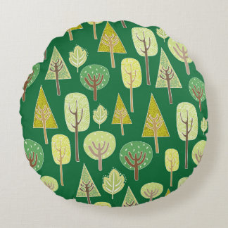 Summer Forest: Nature Inspired Design Round Cushion