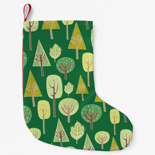 Summer Forest: Nature Inspired Design Small Christmas Stocking (Front)
