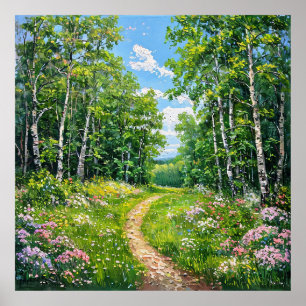 🌲 Summer Forest Wall Art Nature Decor Gift 🌿