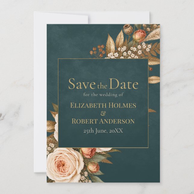 Summer Forest Witch Teal Save the Date (Front)
