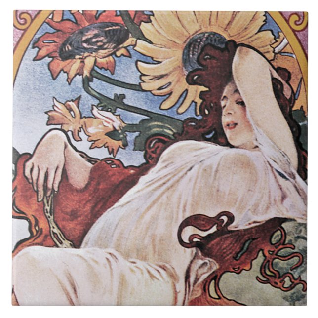 Summer (Four Seasons), Mucha Tile (Front)
