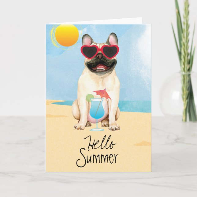 Summer French Bulldog Card (Front)