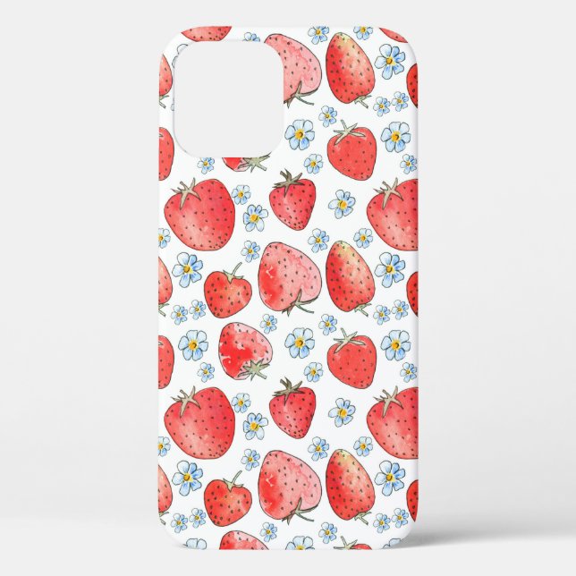 Summer fresh and bright strawberry pattern. Waterc Case-Mate iPhone Case (Back)