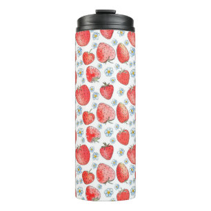 Summer fresh and bright strawberry pattern. Waterc Thermal Tumbler