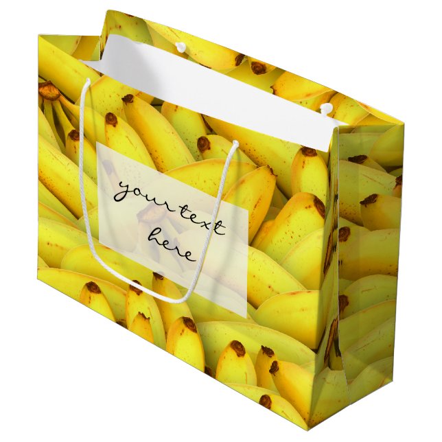 summer fresh bananas fruit photo large gift bag (Front Angled)