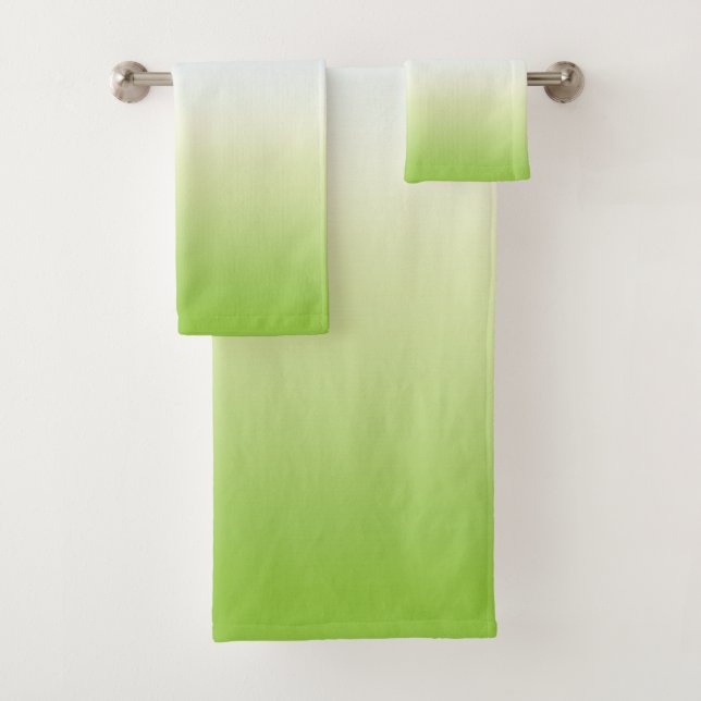 Summer Fresh Gradient Cool Blue Green Ombre Bath Towel Set (Insitu)
