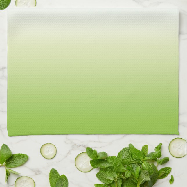 Summer Fresh Gradient Cool Blue Green Ombre Tea Towel (Folded)