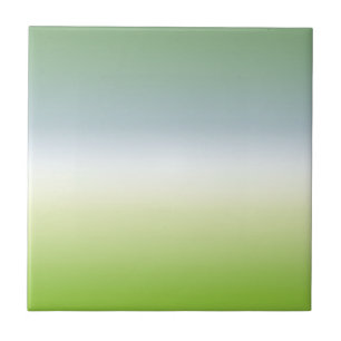 Summer Fresh Gradient Cool Blue Green Ombre Tile