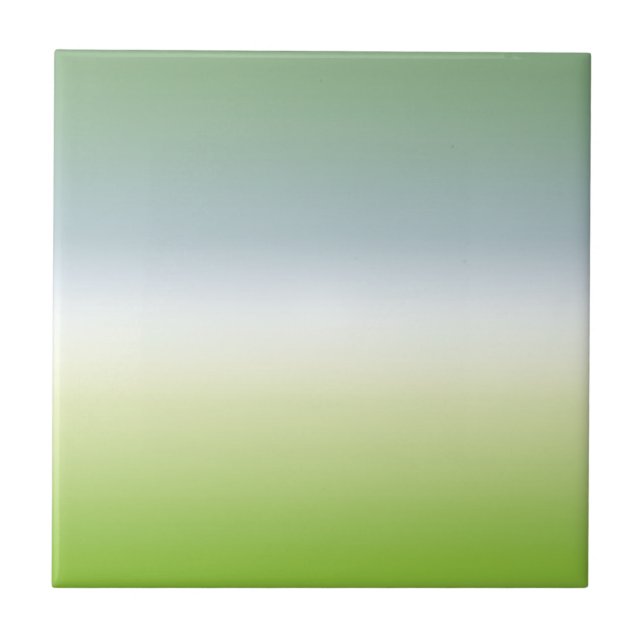 Summer Fresh Gradient Cool Blue Green Ombre Tile (Front)