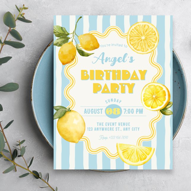 Summer fresh lemon birthday invitation (Creator Uploaded)