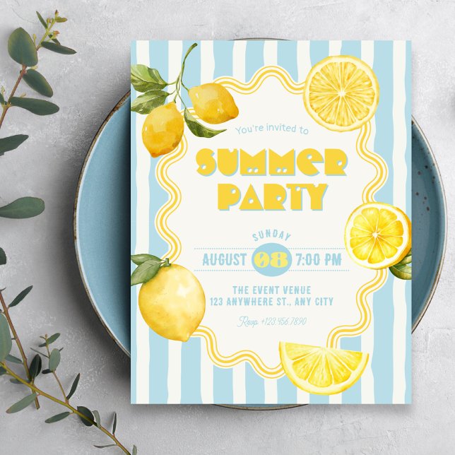 Summer fresh lemon  invitation (Creator Uploaded)