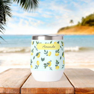 Summer Fresh Watercolour Lemons Custom Name