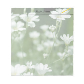 summer fresh white garden flowers notepad