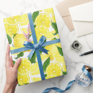 Summer Fresh Yellow Lemon Citrus Fruit  Wrapping Paper