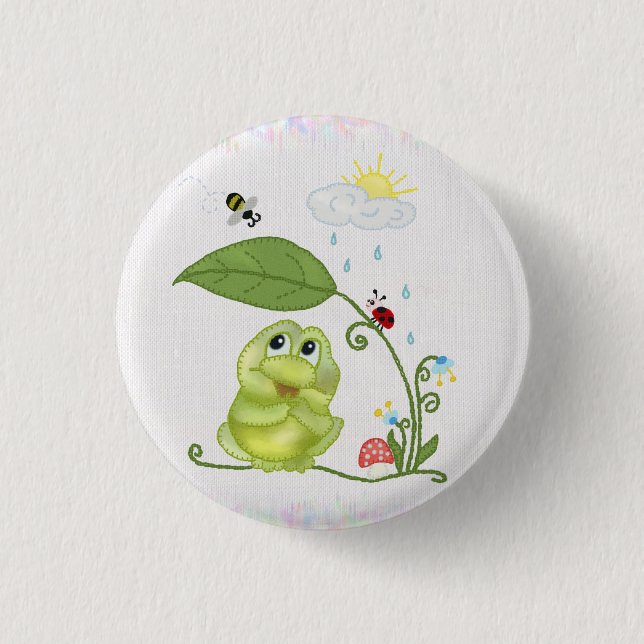 summer frog 3 cm round badge (Front)