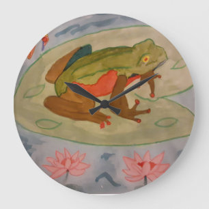 Summer Frog Pond Large Clock