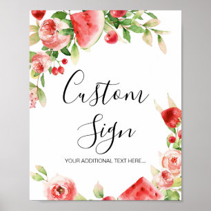 Summer Fruit and Greenery Baby Shower Custom Sign