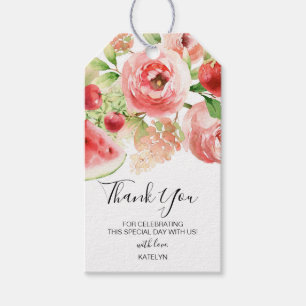 Summer Fruit and Greenery Birthday or Baby Shower Gift Tags