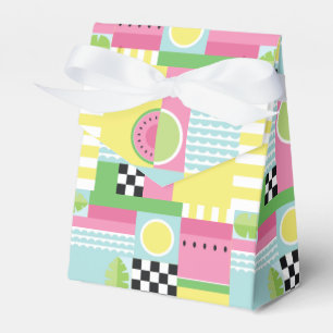 Summer fruit design, colourful fun mosaic favour box