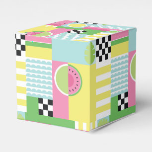 Summer fruit design, colourful mosaic favour box