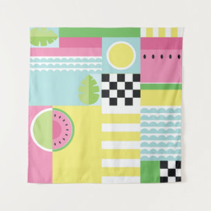 Summer fruit design, colourful mosaic tapestry