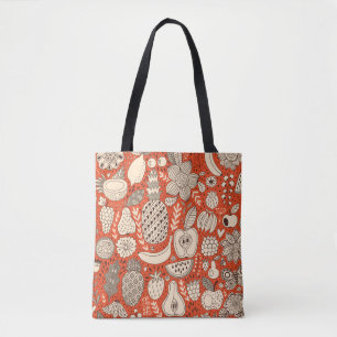 Summer Fruit Doodle Vintage Tote Bag