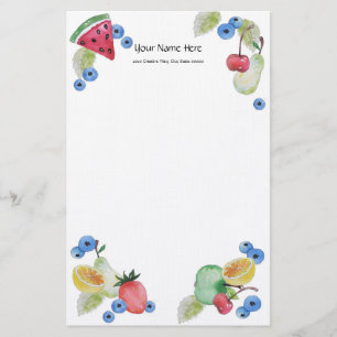 Summer Fruit Linen Stationery