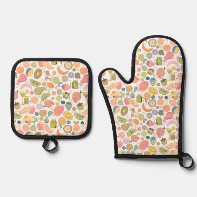 Summer fruit Oven Mitt and Pot Holders Oven Mitt & Pot Holder Set (Front)