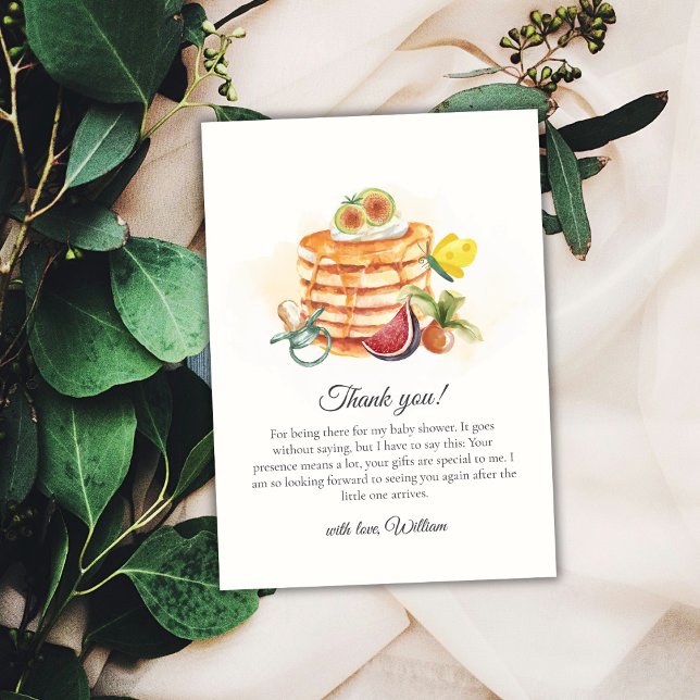 Summer Fruit Pancake Pacifier Brunch Baby Shower  Thank You Card (Summer Fruit Pancake Pacifier Brunch Baby Shower Thank You Card)