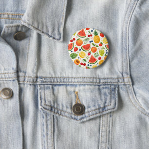 Summer Fruit Pattern Fabric Tropical Watermelon 6 Cm Round Badge