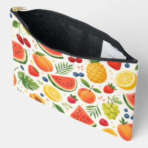 Summer Fruit Pattern Fabric   Tropical Watermelon  Accessory Pouch