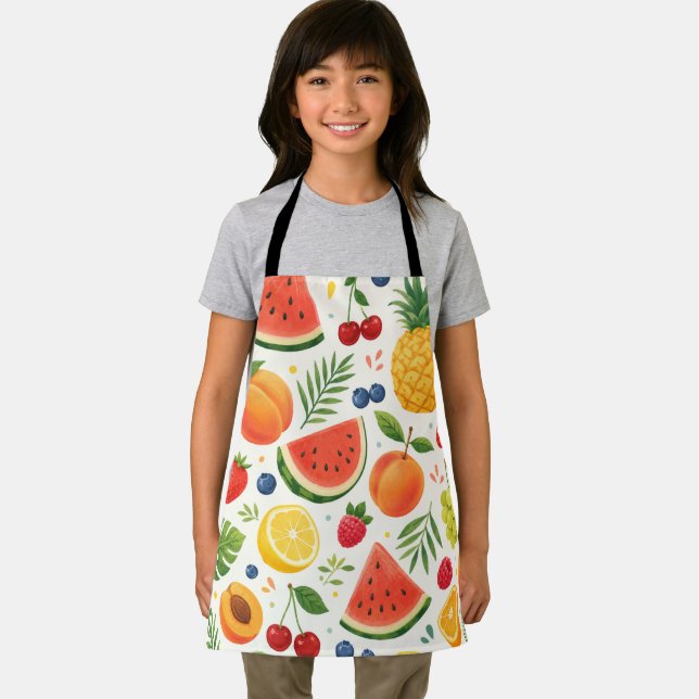 Summer Fruit Pattern Fabric | Tropical Watermelon  Apron (Insitu)