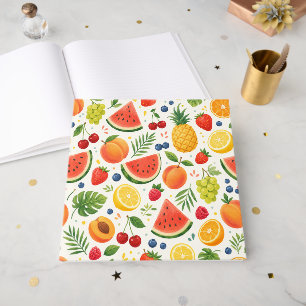 Summer Fruit Pattern Fabric Tropical Watermelon Guest Book