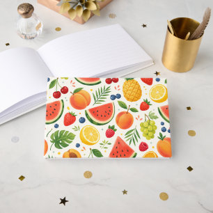 Summer Fruit Pattern Fabric Tropical Watermelon Guest Book